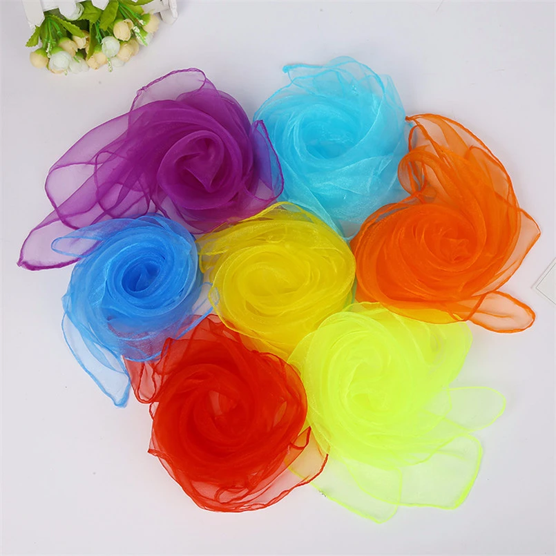 Children Gymnastics Square Scarf children scarf toy 6Pcs Outdoor Game Toy Sports Dance Interactive Handkerchief Gym Towel Gauze
