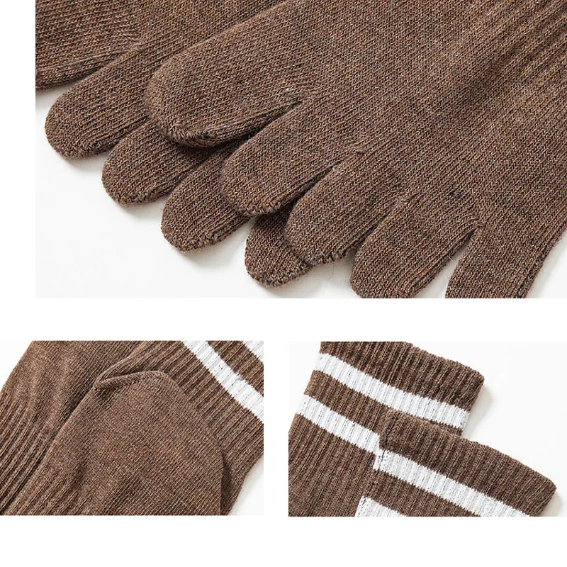 5 Pairs Mans Sport Socks with Toes Short Black White Running Cycling Travel Sock Man Striped 5 Finger Thick Cotton Solid Socks