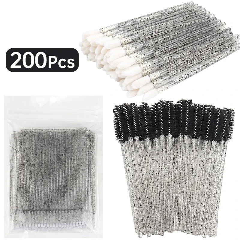 200 Pcs Disposable Crystal Makeup Brushes Tool Set - Image 7
