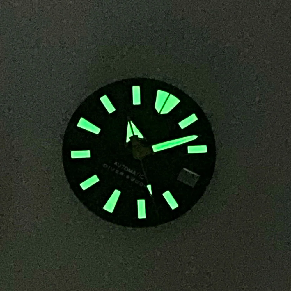 Green Luminous 29mm Watch Dial for Automatic Mechanical Diver Watches
