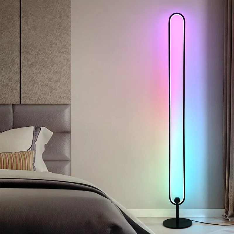 Nuove moderne lampade da terra a LED minimaliste a distanza RGB colorate Alexa  lampada da terra per soggiorno decor luci da terra per interni - AliExpress