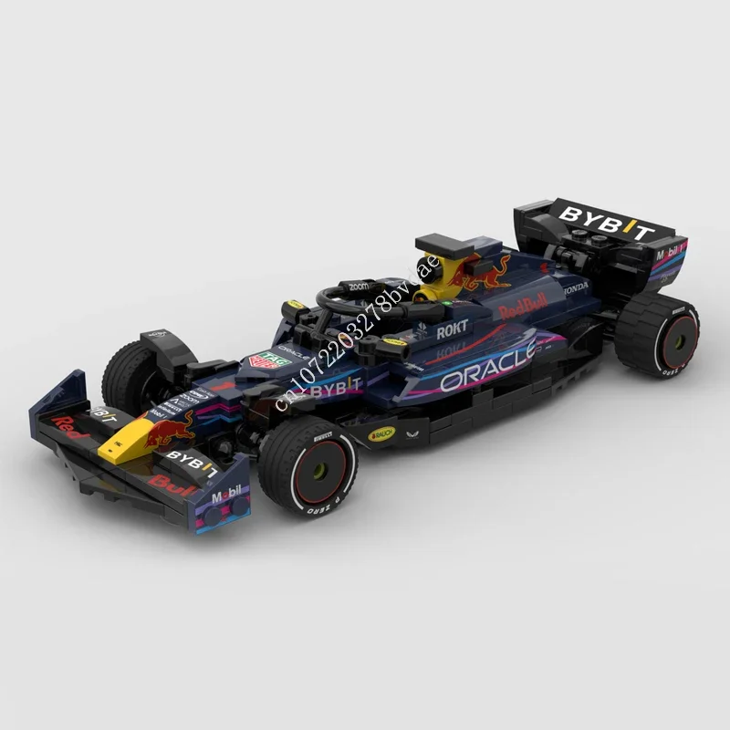 

302 шт. гоночная модель MOC Speed Champion F1 Redbull RB19-Майами, строительные блоки, технологические кирпичи, сборка «сделай сам», детские игрушки, подарки
