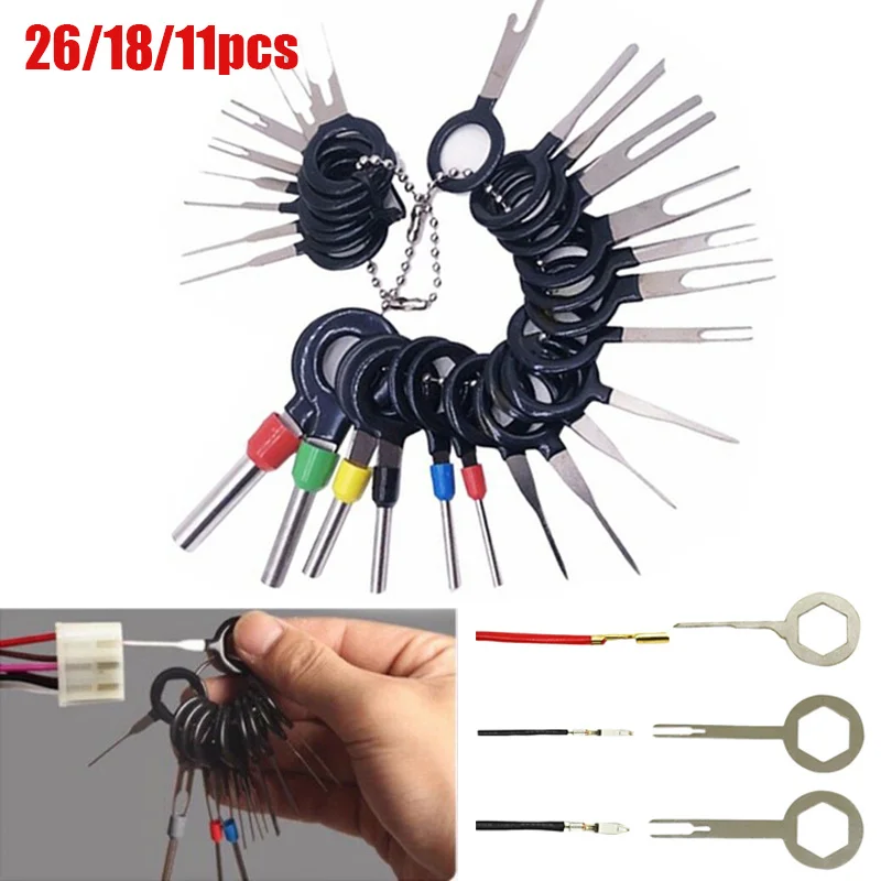 

Car Terminal Removal Tool Electrical Wire Plug Connector Puller Release Key Pin Extractor Kit Auto Plug Car Repair Tools