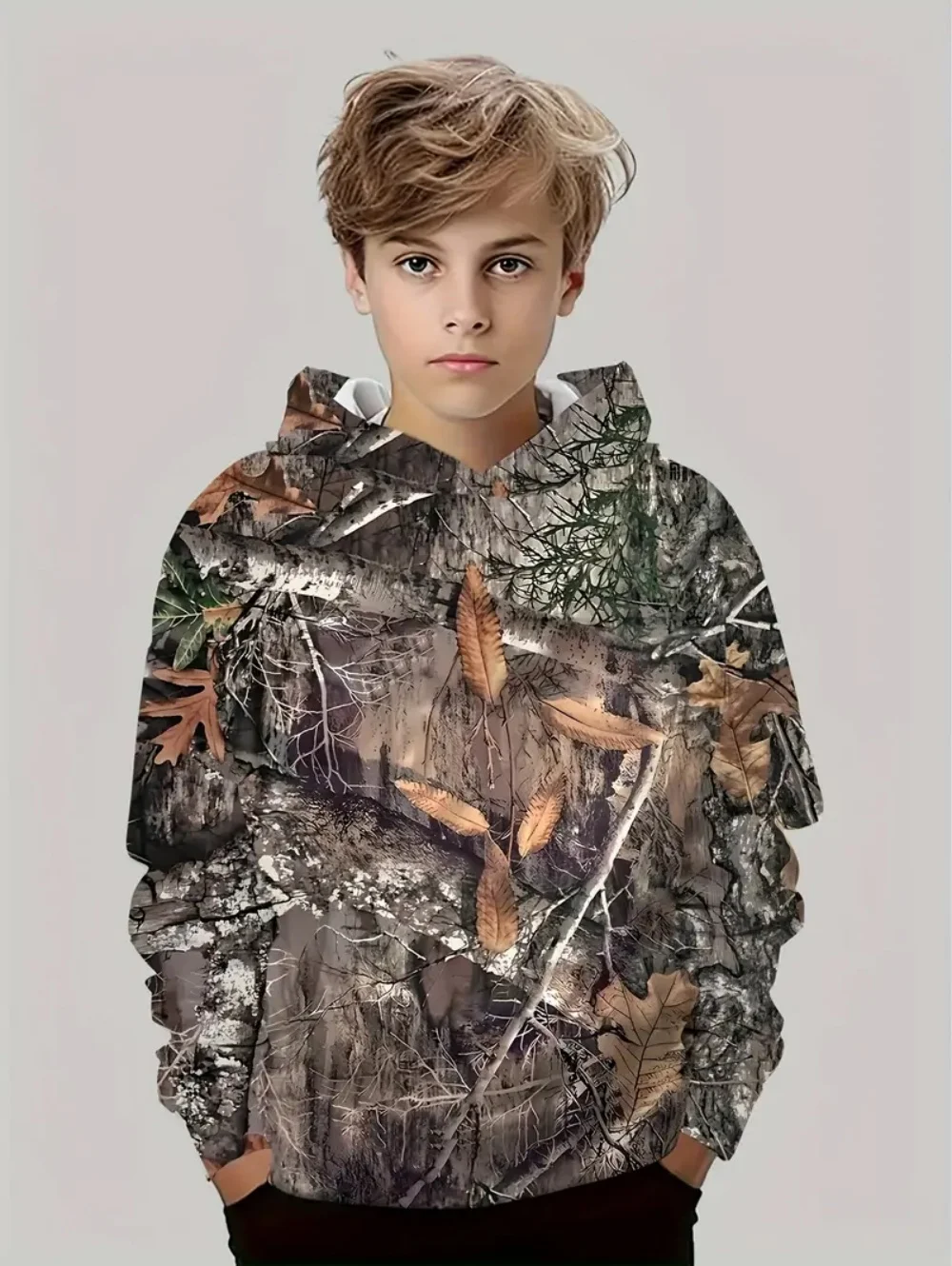 Camouflage Hunting Hoodies Forest Print Boy Clothes Outdoor