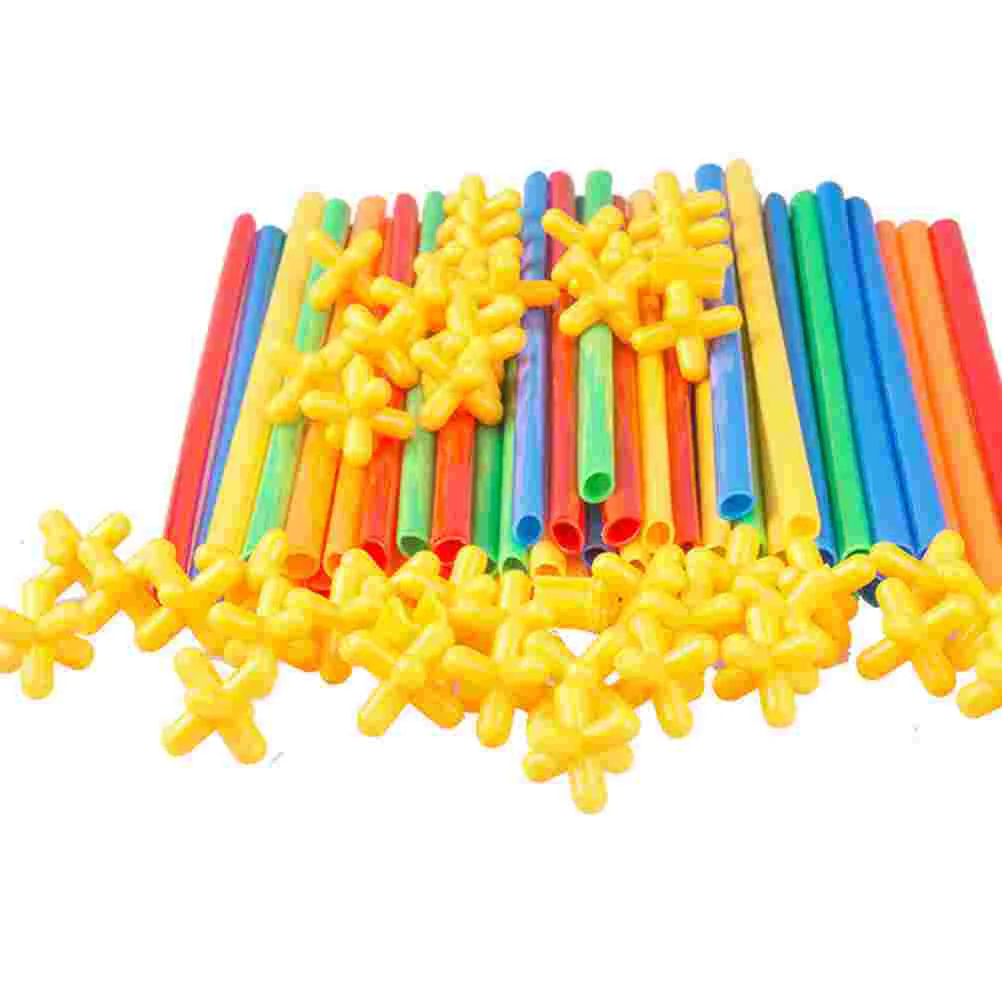 204 Pcs Kids Toys Building Pipes Construction Blocks Playing Straw Assembling Assembled Child