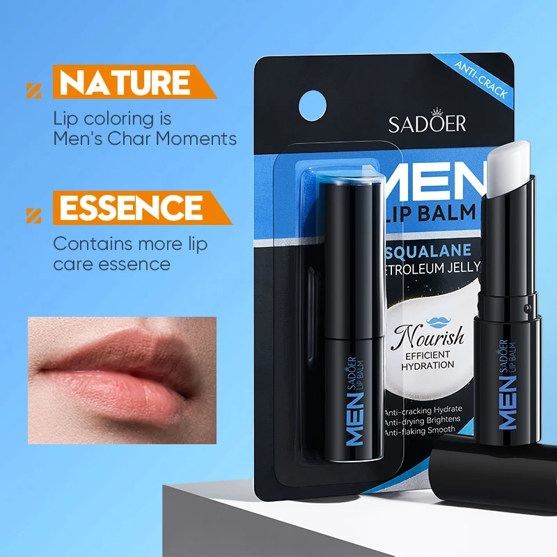 Men's Moisturizing Lip Balm - Anti-Dryness & Skin Renewal Treatment
