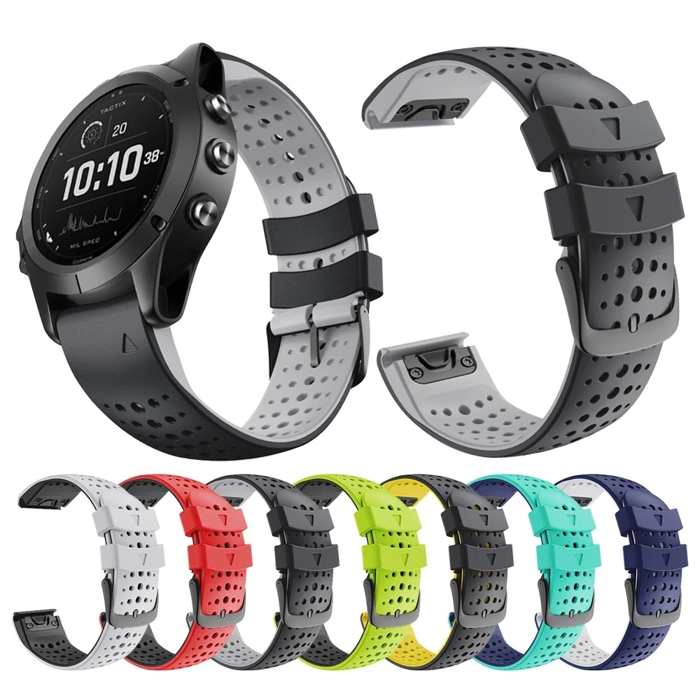 

22mm QuickFit Silicone Sport Band For Garmin Fenix 7 Fenix6 Epix Gen 2 Strap 5 Descent G1 Bracelet Watchband bands