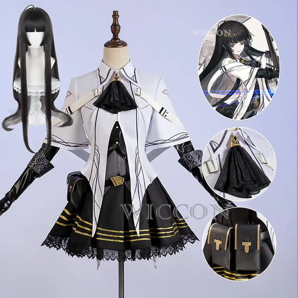 

Game Arknights Virtuosa Arturia Giallo Game Suit Lovely Uniform Cosplay Costume Wig Halloween Party Role Play Outfit Women