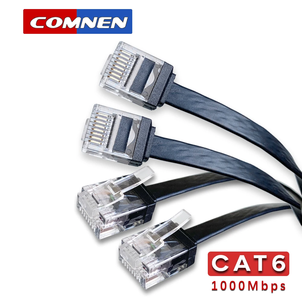 Cat6 Flat Cable Ethernet 0.1m-1.5m Rj45 Lan Cable Internet Rj 45 Internet Network Cape Patch LAN For Machine Room 3Pcs COMNEN ethernet cable