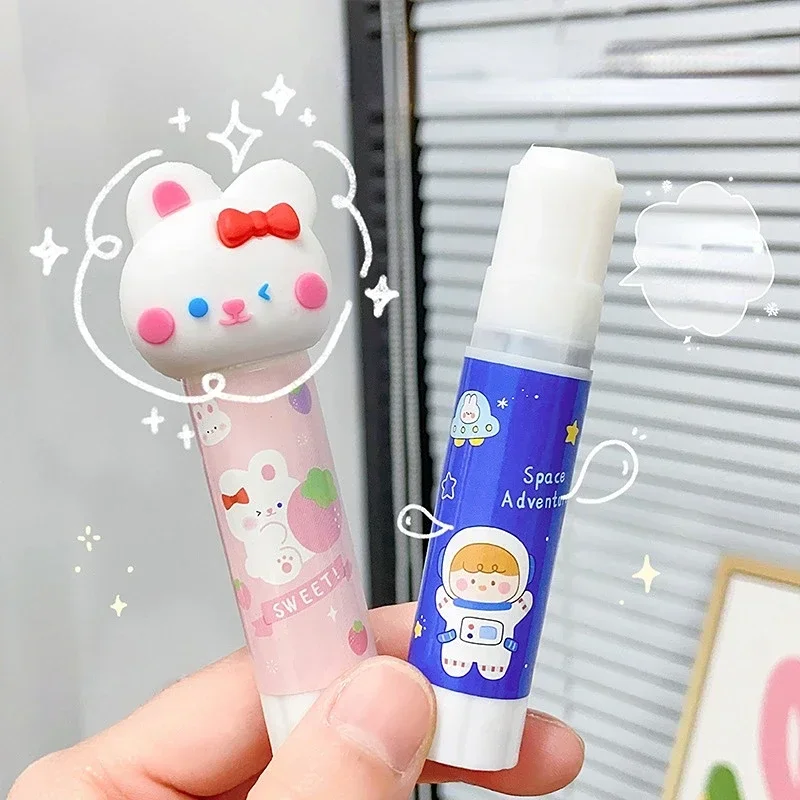 Glue Sticks, 4pcs Cute Cartoon Plastic Solid Glue High Viscosity Glue Stick  for Children Students DIY Office Stationery Gift (Color Random)