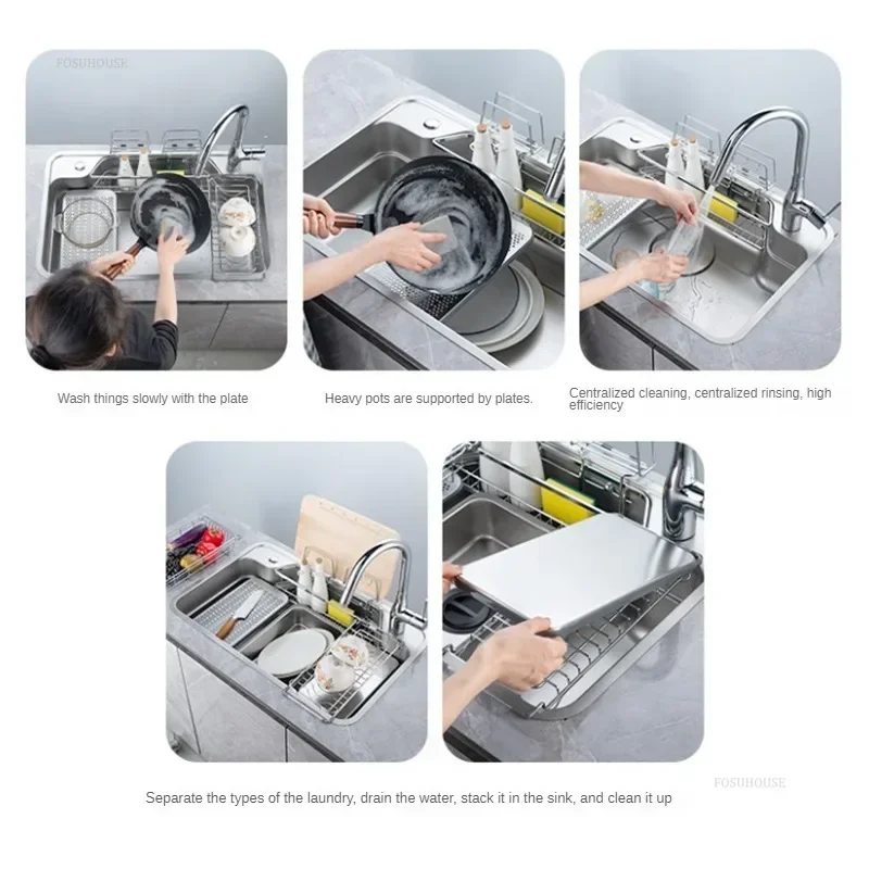 Japanese Sink Multi-functional For Nano Coating Metal Kitchen Sinks Light Luxury Simple Household Sinks For Rental House 3