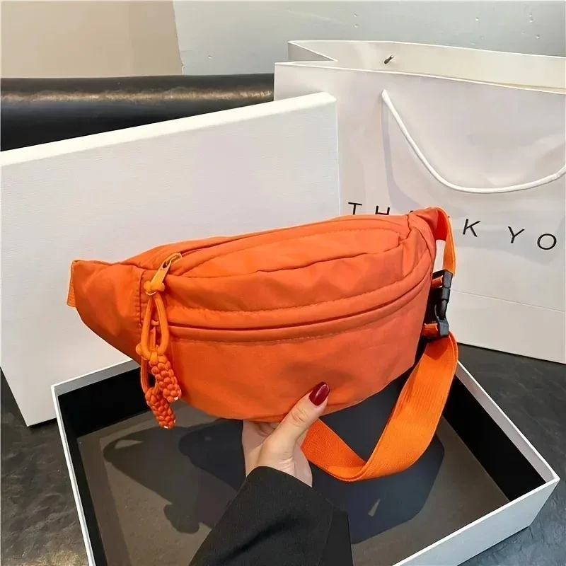 Versatile Nylon Waist Bag, Sports Fanny Pack, Casual Crossbody Shoulder Bag, Zipper Closure,Ideal for Work,Travel, and Daily Use