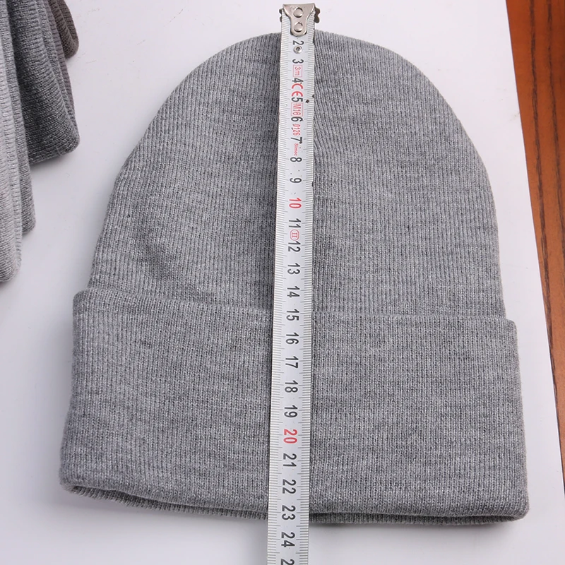 62 Colors Thick New Unisex Hat Cotton Blend Solid Warm Soft  Knitted Hats Men Winter Caps Women Skullies Beanies for Men шляпа images - 6