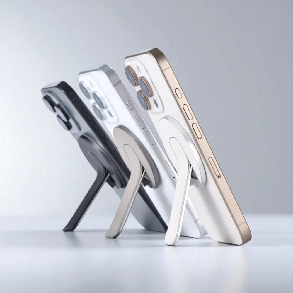 Luxury Magnetic Leather Foldable Phone Grip Stand