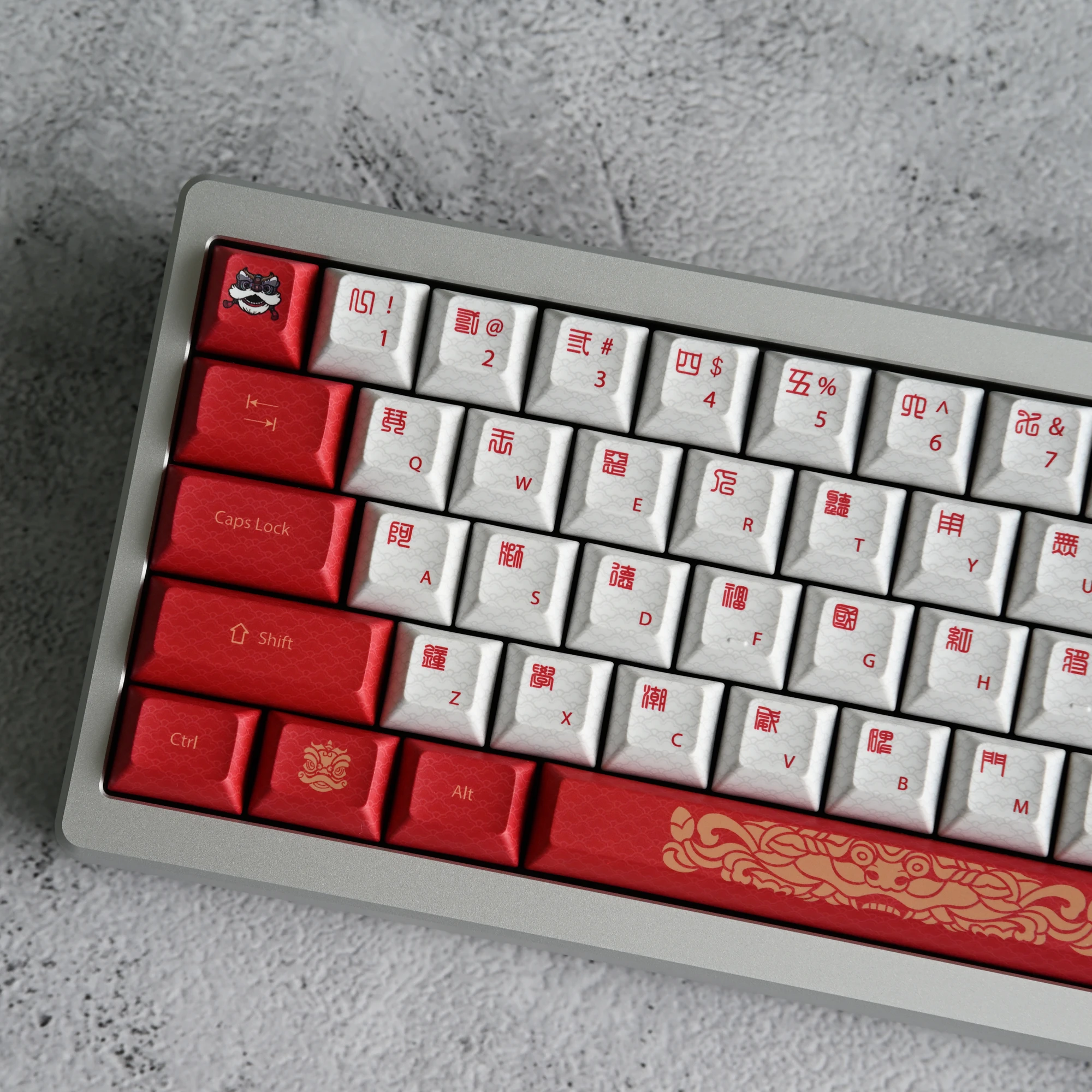 Dye Sublimação Teclado Mecânico Keycap Dança Leão Keycaps Perfil Kca Pbt mx Switch Iso Enter 40 61 64 75 84 87 980