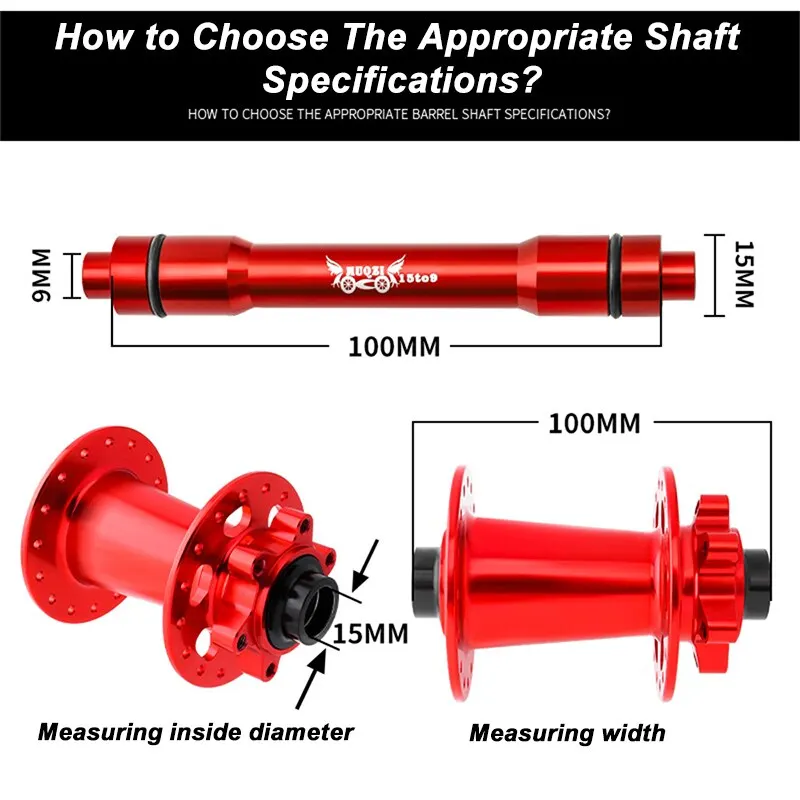 MUQZI Thru Axle Adapter 12 to 9mm 100/142mm Thru Axle To Quick Release for MTB Road Bike Wheel Bicycle Accessories 15 To 9 100mm