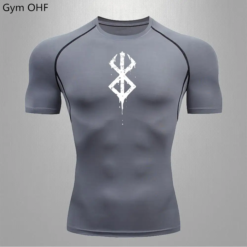 Berserk Anime Quick Dry Men's Compression T-Shirt - Summer Short Sleeve Sports Top