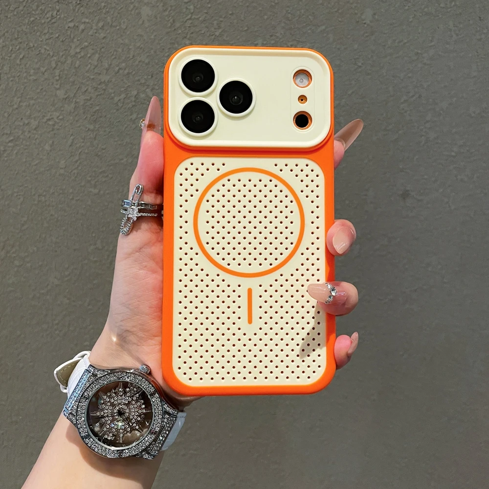 Breathable Grid Matte Magnetic Case with Cooling Heat Dissipation