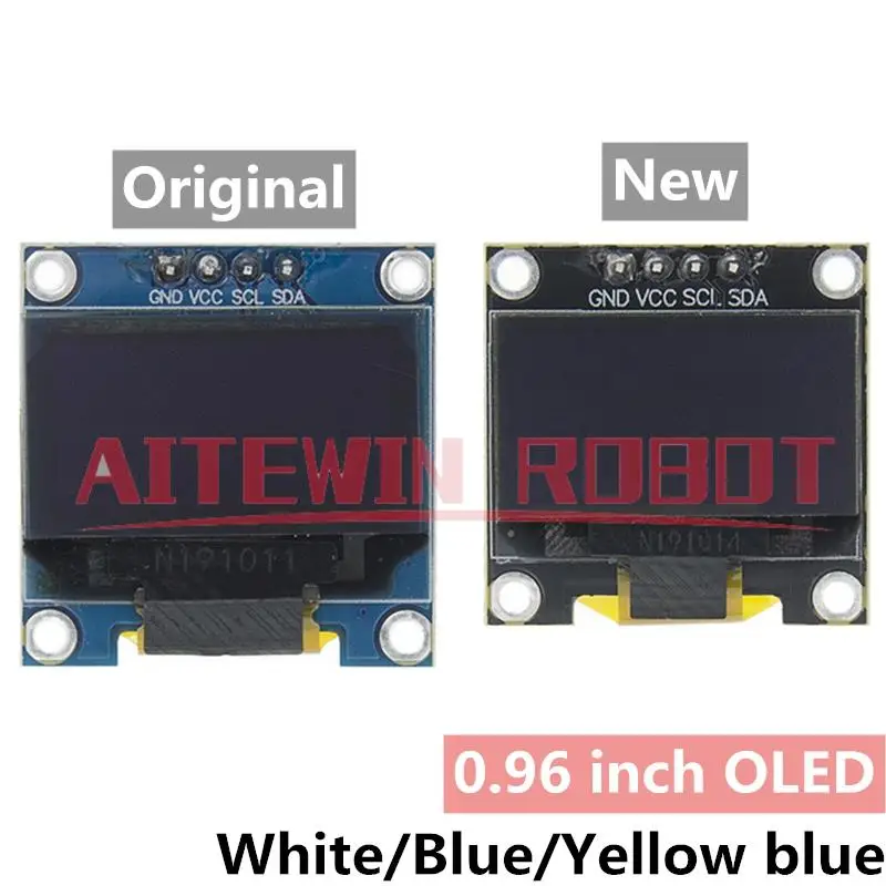 Produktbild von 3 Stück QWORK® 0,96 Zoll OLED Display 128x64 Pixel – I2C Blau, Kompatibel Mit Arduino, Raspberry Pi & ESP32, Inkl. Stiftleisten
