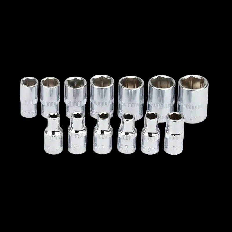 1-Piece 1/4 Drive Inch 4 4.5 5 5.5 6 7 8 9 10 11 12 13 14mm Ratchet Wrench Socket Head Sleeve Double End Hand Tools