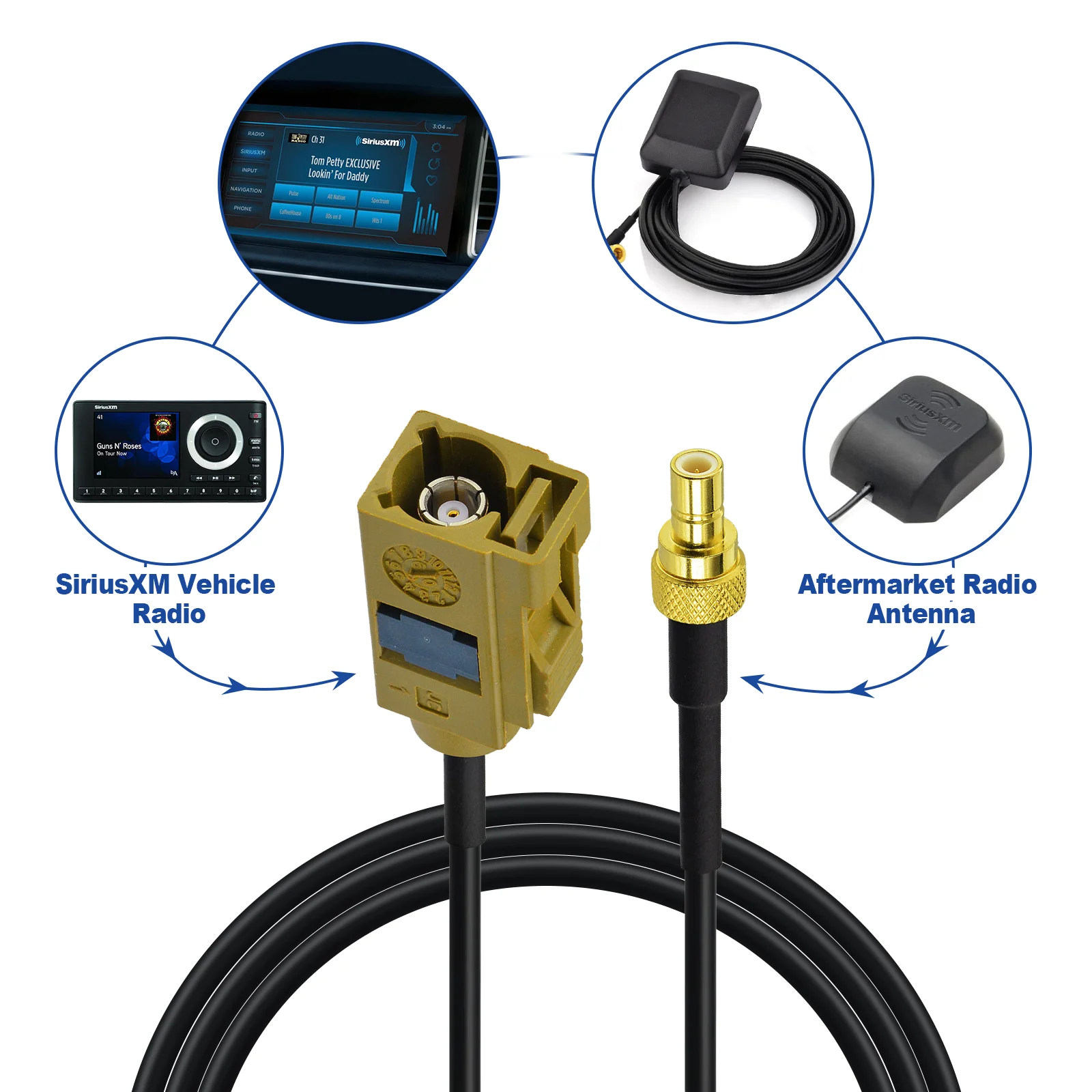 Female to Male Crimp Connector Radio Extension Cable for Satellite