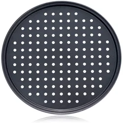 Gourmet Nonstick Carbon Steel Pizza Baking Tray with Crisping Holes (28CM)