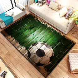3D Soccer Football Sports Silhouette Pattern Carpet for Living Room Rugs Camping Picnic Mat Anti-Slip Rug Crawl Mat Fans Gift
