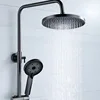 Shower Head Set Gunmetal Brass Bathroom Pressure Booster Starry Sky Bathing Spray 5