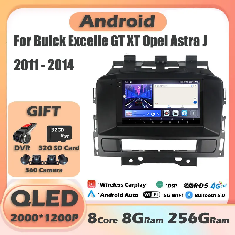 

9'' Android 14 For Buick Excelle GT XT Opel Astra J 2011 - 2014 Car Radio Multimedia Player Android Auto Carplay Stereo Screen