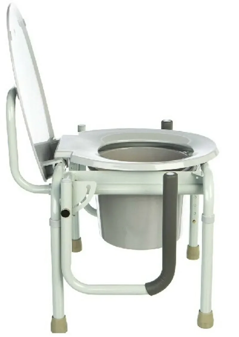 Height-Modifiable Commode Safe Bathroom ChairSupport BarsAssisted Mobility Adjustable Comfort - Elderly and Disabled Support 2