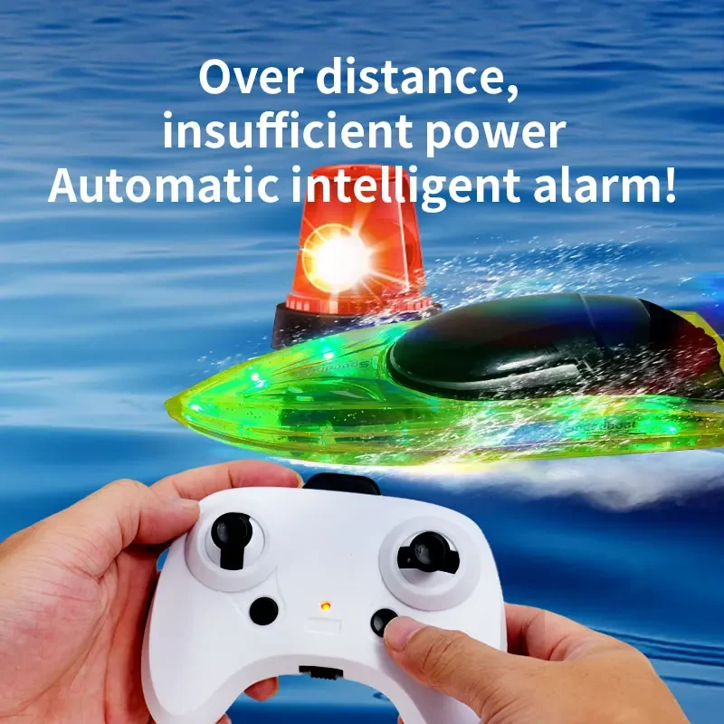 JJRC S13 RC Boat Colorful Lights Luminous High Speed 2.4G Competitive Speedboat Boat Parenting Toys for Boys Gifts Waterproof