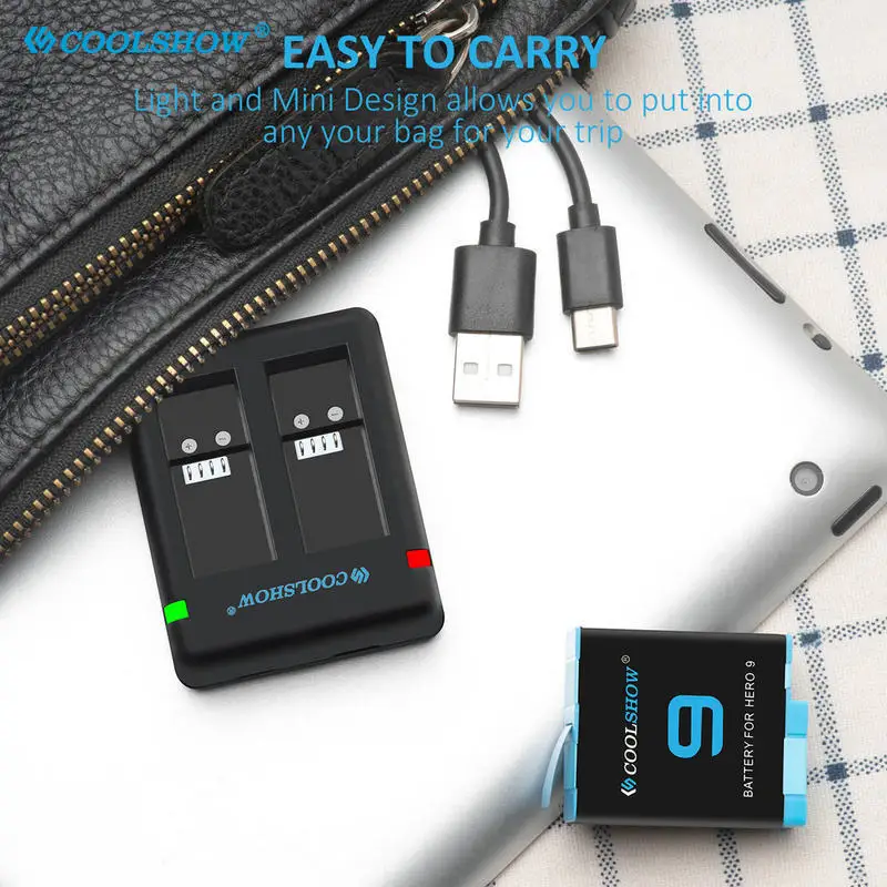 Chargeur et Batteries pour GoPro Hero 8/9/10/11 - Lot de 1 à 4