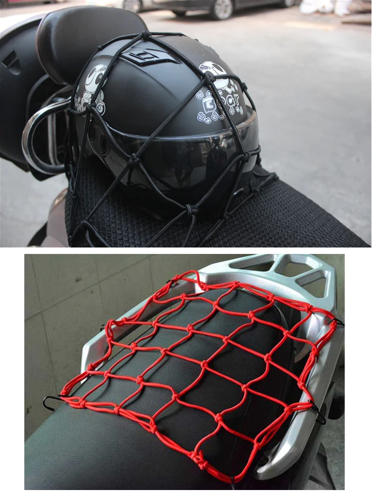 Elastic Cord Motorcycle Luggage Net 40x40cm Cargo Accessories Helmet Spider Mesh Motorbike Bikes Travel