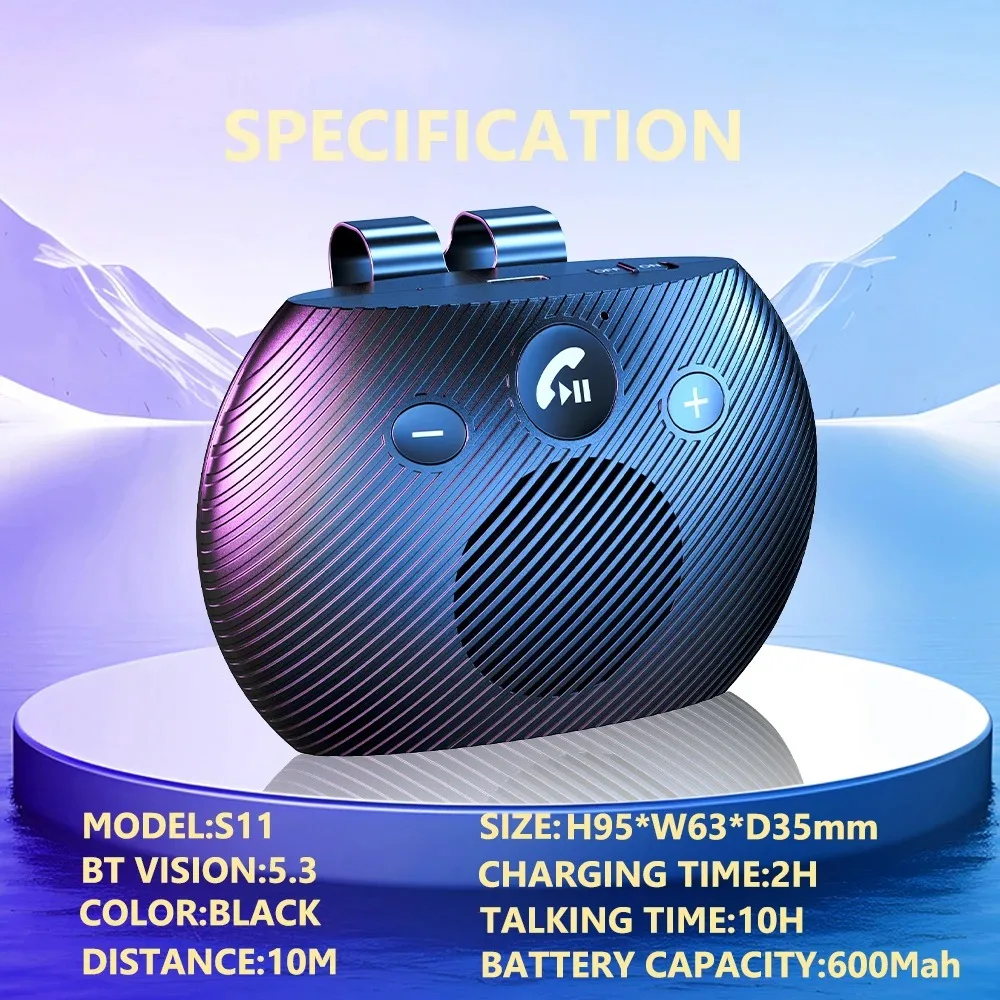 Bluetooth 5.3 Handsfree Car Kit HIFI Speaker Wireless Audio Receiver Stereo MP3 Music Player Noise Cancelling Sun Visor Clip 12 S22c881c3c6da4d839241b73717399c9dH