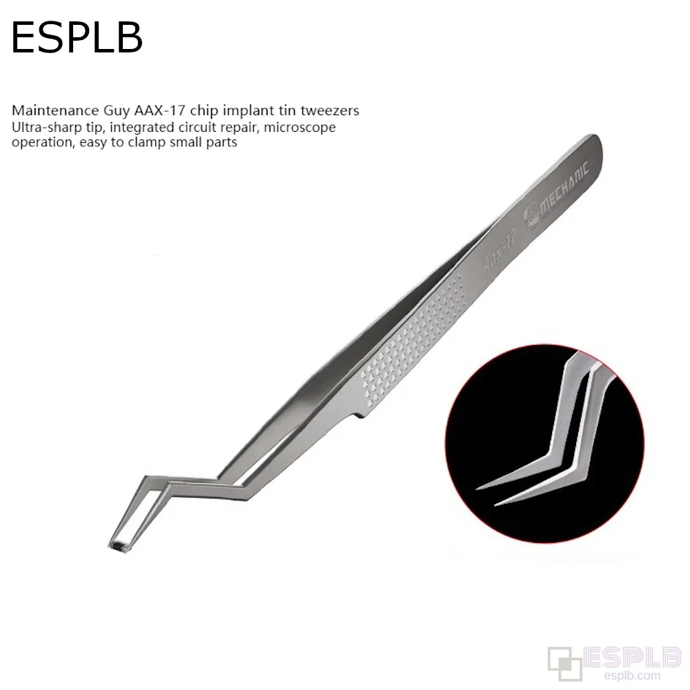 Precision tweezers for IC chip non-magnetic non-slip stainless steel