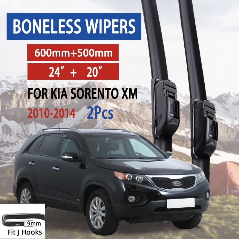 Für kia sorento xm 2015-2018 Auto Windschutz scheiben wischer U-Typ Weich gummi rahmenlose halterung lose Auto wischer 24 "20"