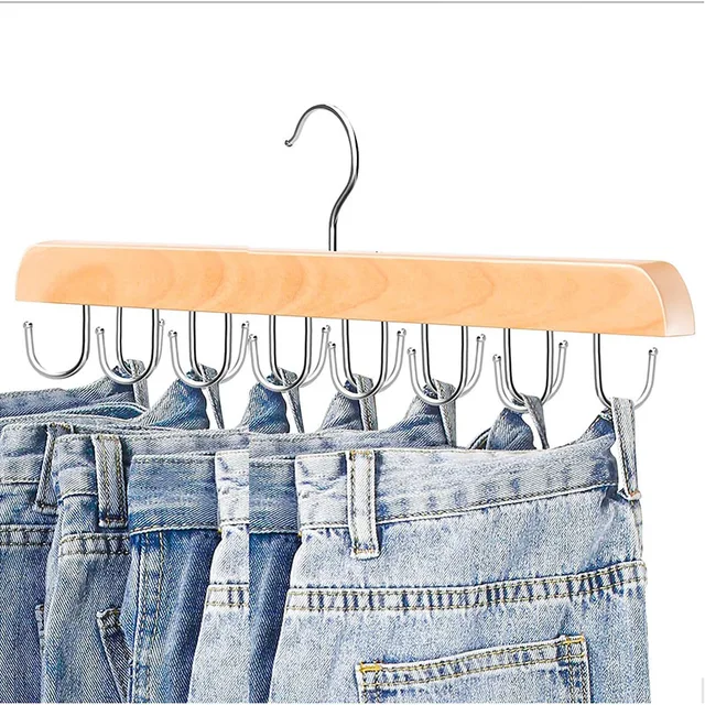 Porta cintura in legno Portaoggetti da donna per custodia per vestiti Accessori per guardaroba per la casa Fornitura Organizzatore per sciarpe Appendiabiti per cintura da uomo 5