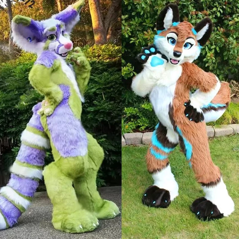 Plush Fursuit Fox Wolf Mascot Costume Furry Husky Dog Cosplay Suits ...