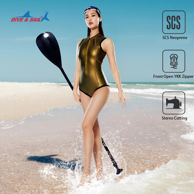 2MM Neoprene Bikini Wetsuit Top for Women Sexy Surfing Diving Suit  Sleeveless Girls Glide Skin Freediving Springsuit Swimsuit