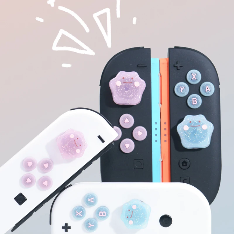 Chic Bling Silicone Button and Thumb Grip Sticker Set