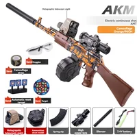 AK47 Rifle Toy Gun Water Gel Ball Paintball Hydro Gun Electric Manual 2 Modes Down Feed Big Model Adult Boys Kid for CS Fighting 1