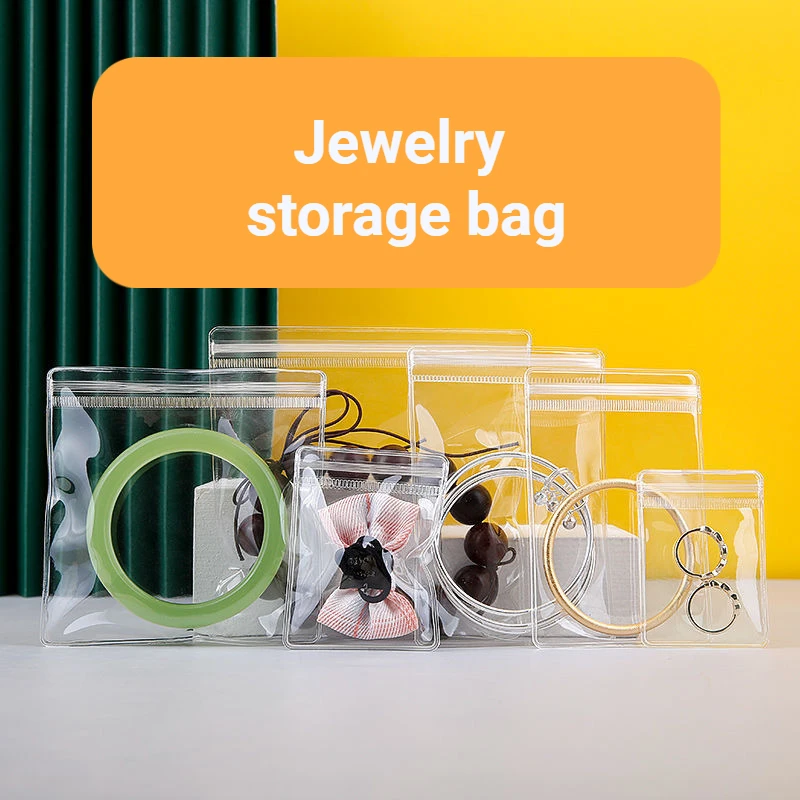 100pcs Transparent PVC Jewelry Bags for Anti-Oxidation Earring Necklace Bracelet Display Packaging Storage Self Sealing Pouches