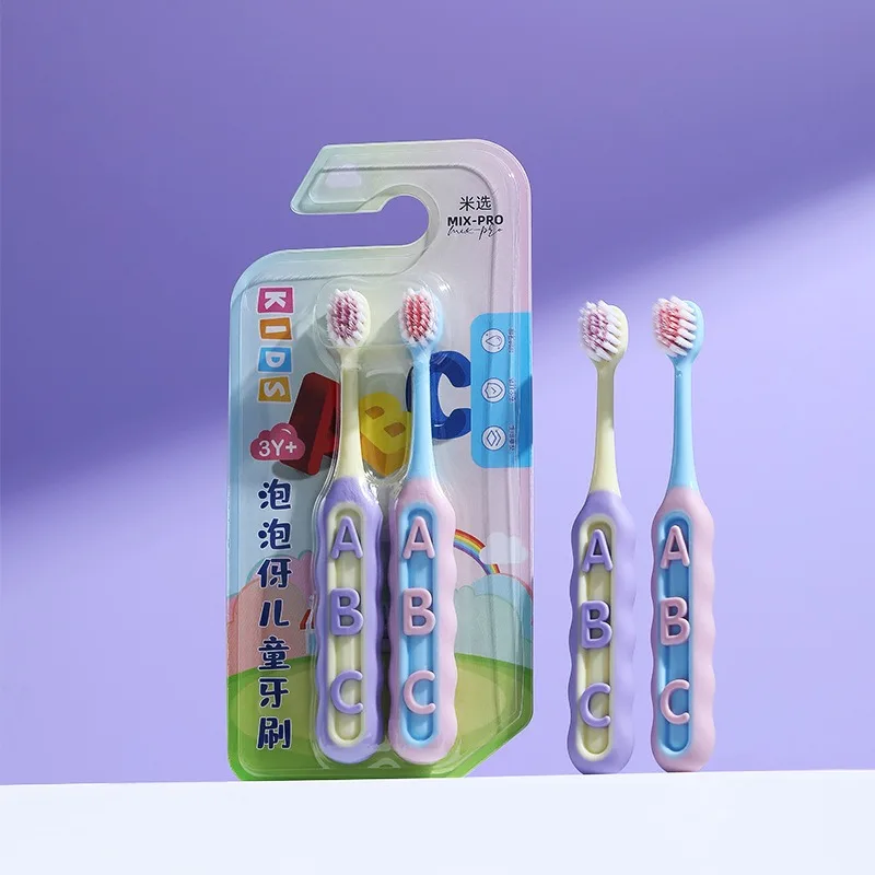 2pcs/set Children's Cartoon Toothbrush Spiral Soft Fur 3-12 Years Old Baby Dental Care Cleaning Teeth Anti Slip Kids Toothbrush