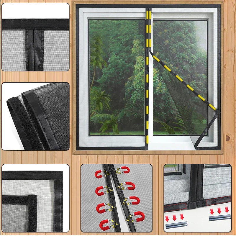 Mosquito net magnetic screen air curtain invisible curtain customized size Magnetic window Screen