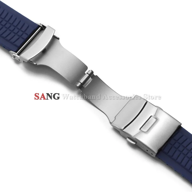 Premium Soft Silicone Quick Release Sport Watch Band Strap - Universal Wristbelt with Deployment Buckle
