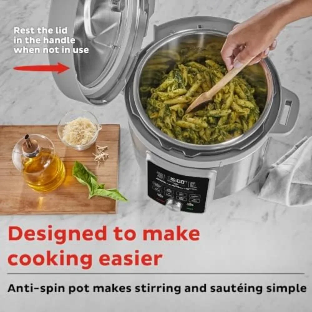 9-in-1 Electric Slow Cooker, Slow Rice Steamer, Yogurt Maker, Warmer & Sterilizer, 6-Quart Whisper Quiet 6-Quart Pressure Cooker 5
