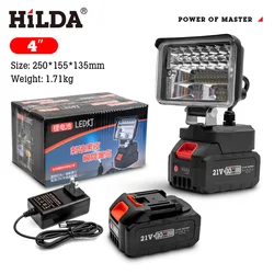 3/4 Inch Cordless LED Tool Light Flashlight with Makita 21V Lithium Battery LED Lamp Outdoor Emergency Light Spotlight with USB