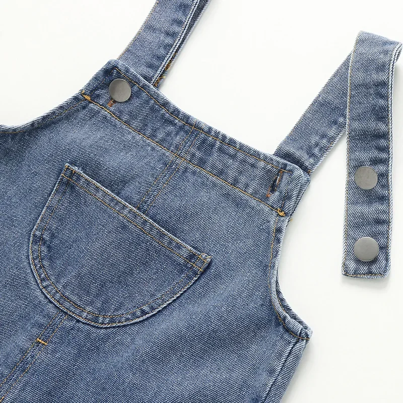 Denim Blue Kids Overalls Shorts Jumpsuits