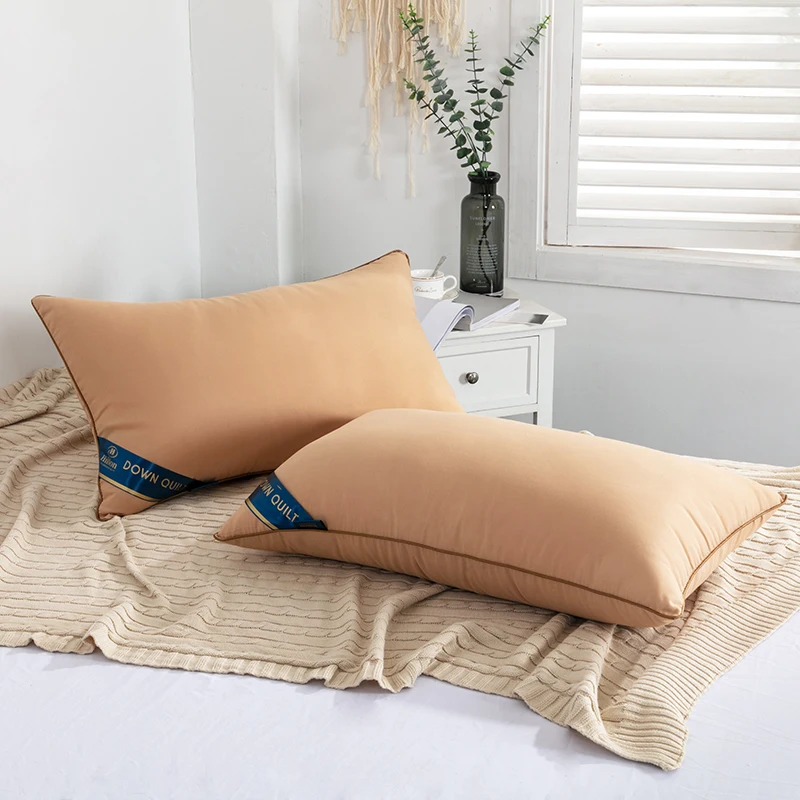 Cotton Pillow Sleeping for Bedroom Five Star Hotel Pink White Pillows Adult Neck Pillow Cervical Pillow 48X74CM Pillow Inner 1PC 6