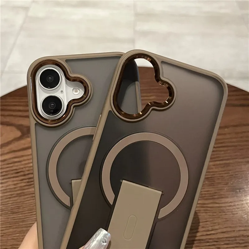Luxury Magnetic Folding Stand with Matte Translucent Back Cover